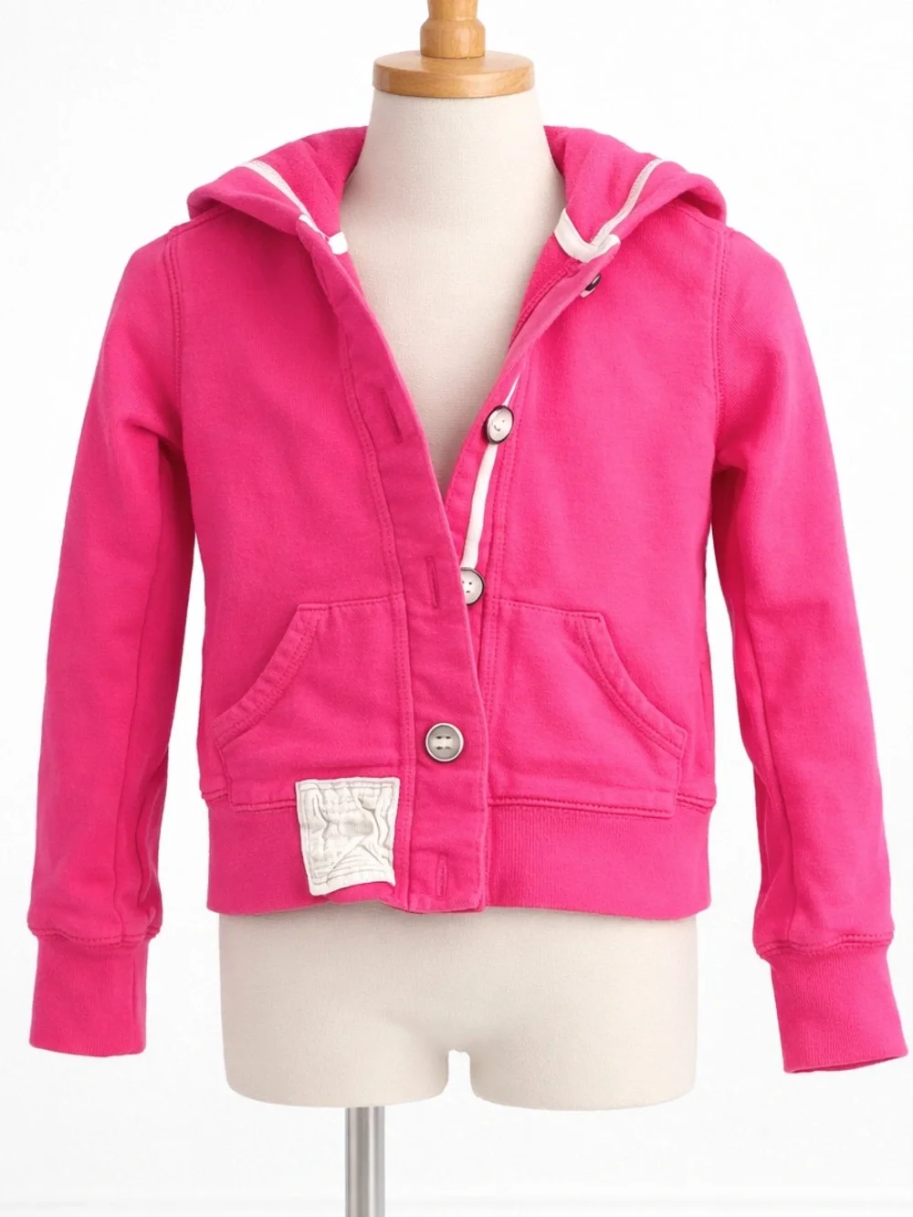 Ralph Lauren Kids Colorful Barbiecore Pink Button front Hoodie girls 7